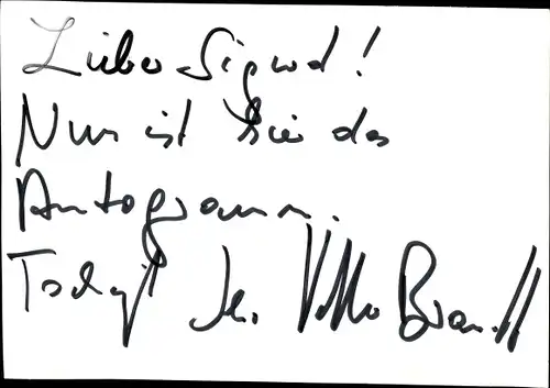 Ak Schauspieler Volker Brandt, Portrait, Autogramm