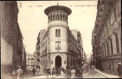 Ak Oran Algerien, La Compagnie Alger, Straßenpartie