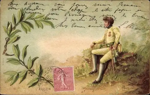 Künstler Ak Schauspielerin Sarah Bernhardt, L'Aiglon, Uniform