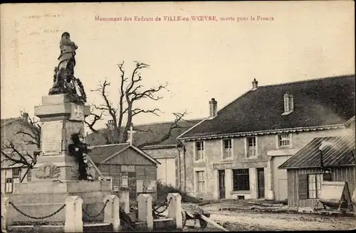 Ak Ville en Woëvre Meuse, Monuments des Enfants, morts pour la France