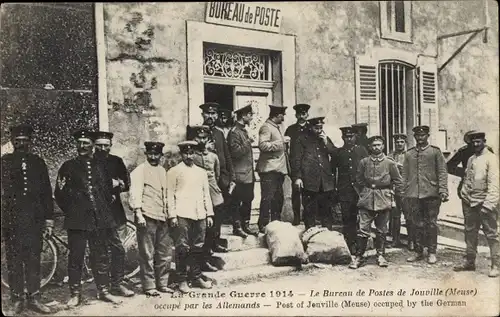 Ak Jouville Meuse, Le Bureau de Postes occupe par les Allemands, Grande Guerre 1914
