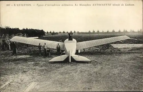 Ak L'Aviation, Types d'Aéroplanes militaires, Monoplan Antoinette blindé, Latham, Flugpionier