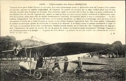 Ak Flugzeug, Flugpionier, L'Aerostable des freres Moreau