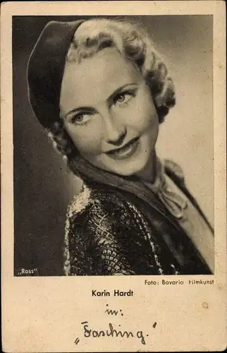 Ak Schauspielerin Karin Hardt, Portrait