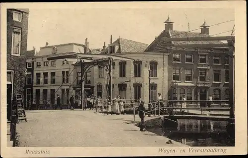 Ak Maassluis Südholland, Wagen- en Veerstraatbrug