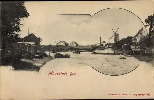 Ak Maassluis Südholland, Geer, Windmühle