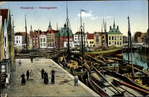 Ak Maassluis Südholland, Haven, Boote