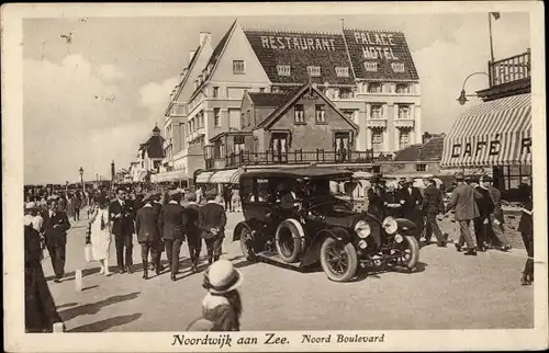 Ak Noordwijk aan Zee Südholland, Noord Boulevard, Auto, Restaurant, Palace Hotel