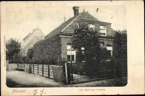 Ak Monster Südholland Niederlande, Ger. Kerk met Pastorie