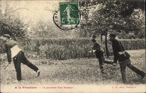 Ak A la Frontiere, La poursuite d'un fraudeur, Grenze, Polizisten