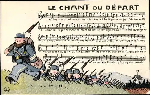 Lied Ak Le Chant du Depart, Französische Soldaten