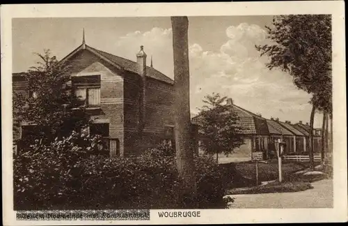 Ak Woubrugge Jacobswoude Südholland, Straßenpartie, Wohnhäuser