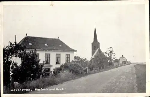 Ak Ravenswaaij Buren Gelderland Niederlande, Pastorie met Kerk