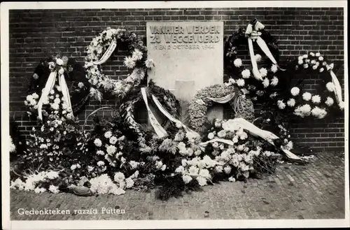 Ak Putten Gelderland, Gedenkteken razzia 1944