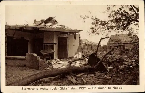 Ak Achterhoek Gelderland, Stormramp 1927, de Ruine te Neede