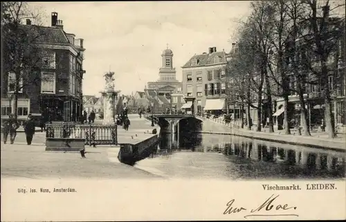 Ak Leiden Südholland Niederlande, Vischmarkt, Fischmarkt