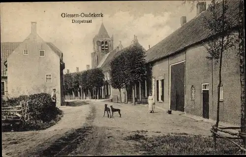 Ak Giessen Oudekerk Südholland Niederlande, Dorpstraat