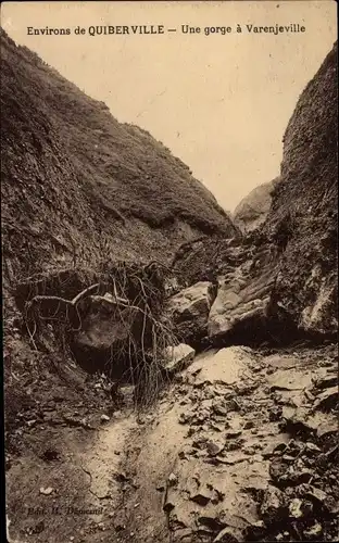 Ak Quiberville Seine-Maritime, Une gorge à Varenjeville