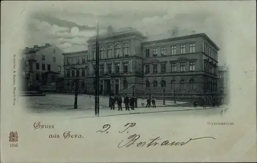 Mondschein Ak Gera in Thüringen, Gymnasium