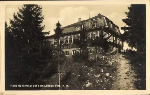 Ak Gehren Ilmenau in Thüringen, Haus Höheblick auf dem Langen Berg im Th. Wald