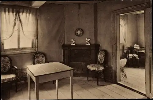 Ak Weimar in Thüringen, Goethes Gartenhaus, Empfangszimmer