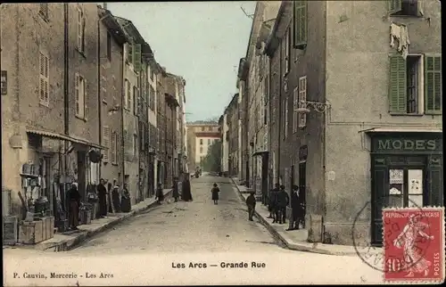 Ak Les Arcs Var, Grande Rue, Geschäfte