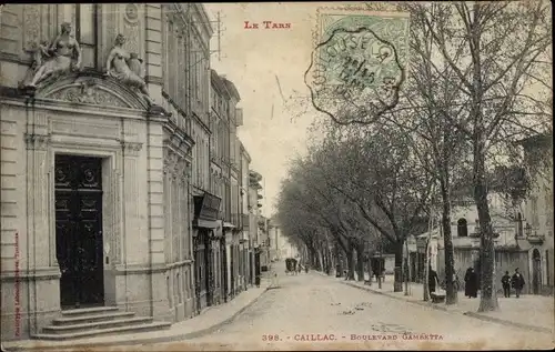 Ak Caillac Tarn, Boulevard Gambetta