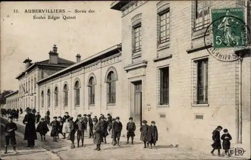 Ak Aubervilliers Seine Saint Denis, Ecole Edgar Quinet