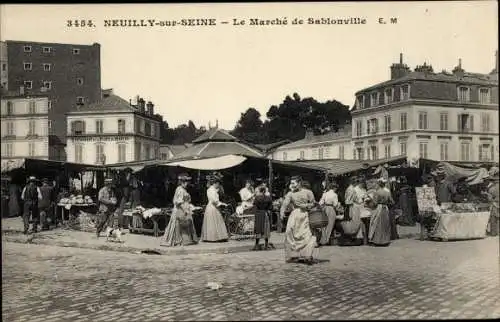 Ak Neuilly sur Seine Hauts de Seine, Le Marché de Sablonville