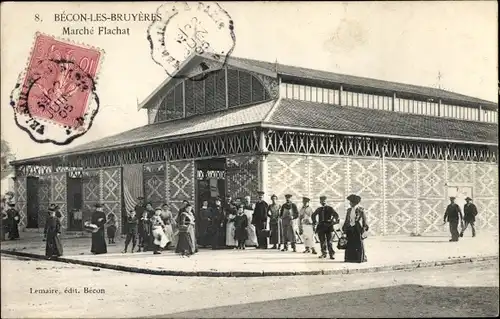 Ak Bécon les Bruyères Hauts de Seine, Marché Flachat