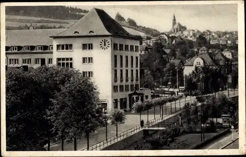 Ak Oberschlema Bad Schlema in Sachsen, Kurhotel u. St. Wolfgangskirche in Schneeberg