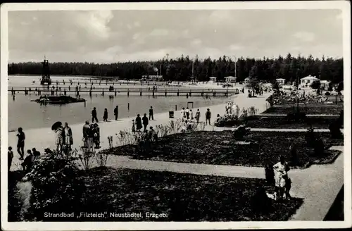 Ak Neustädtel Schneeberg im Erzgebirge, Strandbad Filzteich
