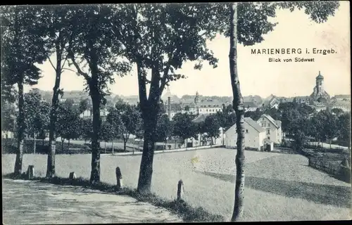 Ak Marienberg im Erzgebirge Sachsen, Blick von Südwest