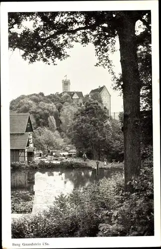 Ak Gnandstein Kohren Sahlis Frohburg in Sachsen, Blick zur Burg Gnandstein