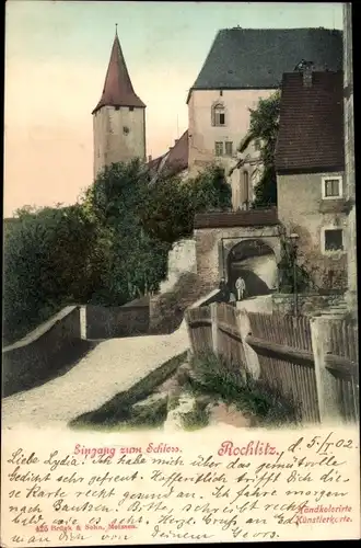 Ak Rochlitz an der Mulde, Eingang zum Schloss