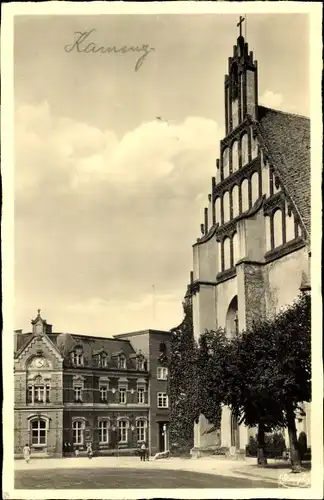 Ak Kamenz Sachsen, Die Wendische Kirche, Markt