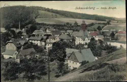 Ak Schmiedeberg im Erzgebirge, Blick auf den Ort