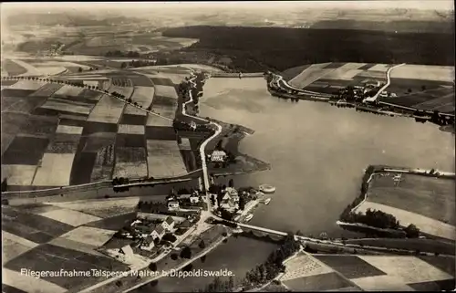 Ak Dippoldiswalde im Osterzgebirge, Fliegeraufnahme, Talsperre