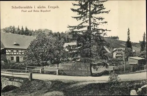 Ak Schellerhau Altenberg im Erzgebirge, Schellermühle, Ortsansicht