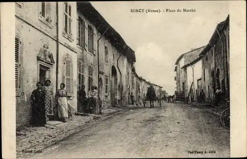 Ak Sorcy Meuse, Place du Marche