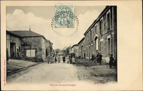 Ak Villotte devant Louppy Meuse, Straßenansicht, Kinder, Fahrrad