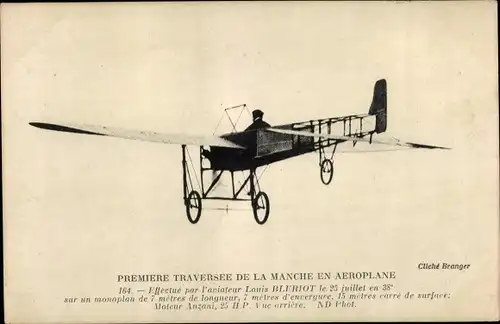 Ak Première Traversée de la Manche en Aéroplane, Monoplan, Blériot