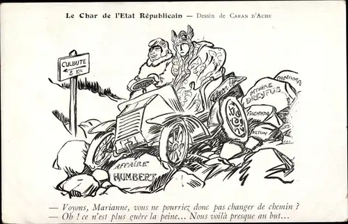 Ak Le Char de l'Etat Republicain, Affaire Humbert, Affaire Dreyfus