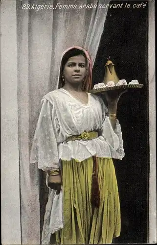 Ak Algerien, Femme arabe servant le cafe, Maghreb