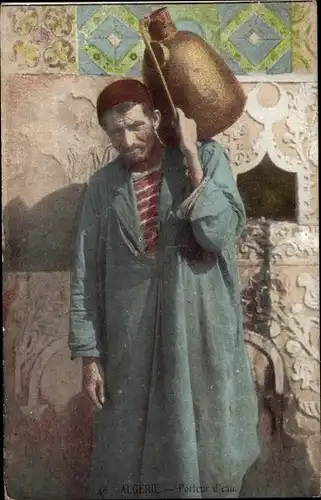 Ak Algerien, Porteur d'eau, Maghreb, Wasserträger