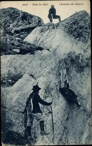 Ak Savoie, Dans les Alpes, Chasseurs de Chamois, Gamsenjäger