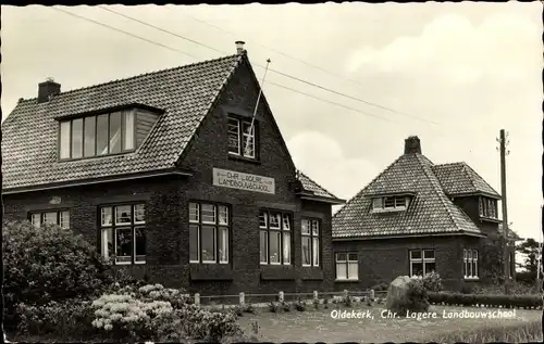 Ak Oldekerk Groningen Niederlande, Chr. Lagere Landbouwschool