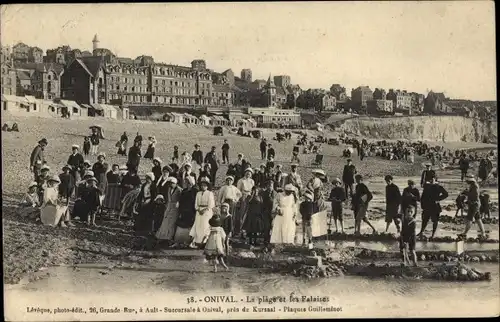 Ak Onival Ault Somme, La Plage et les Falaises