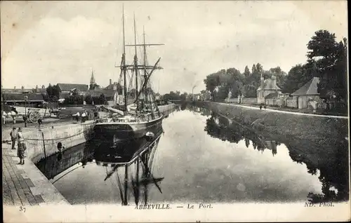 Ak Abbeville Somme, Le Port