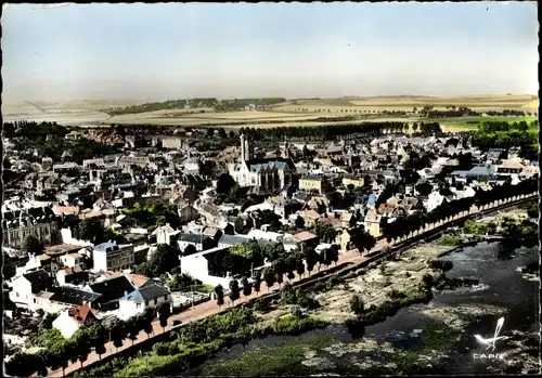 Ak Péronne Somme, Les Etangs et le Boulevard des Anglais, Fliegeraufnahme